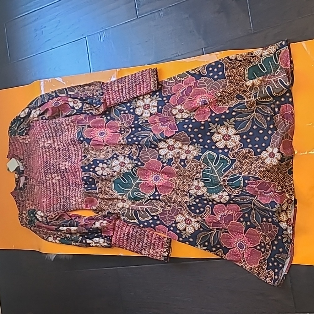 Nwot! Farm Rio flowered leopard long sleeve dress. - Picture 6 of 14